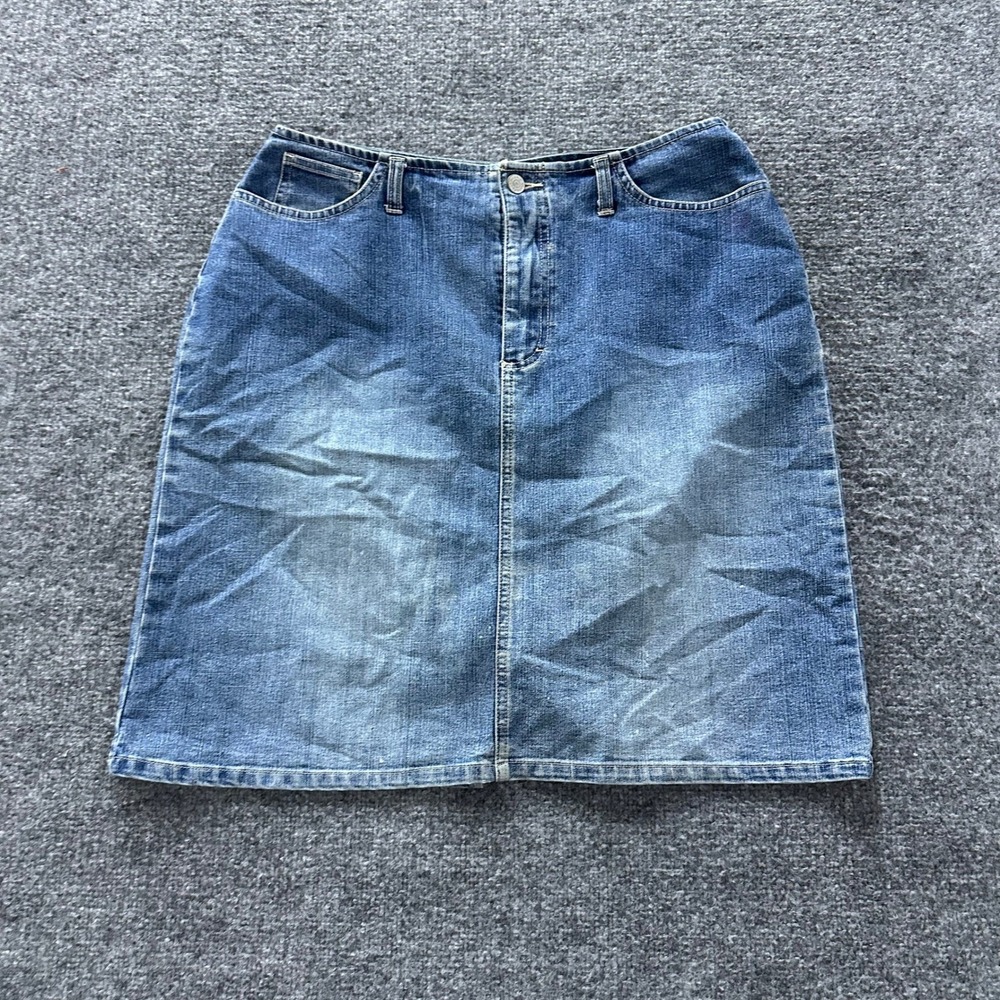Gloria Vanderbilt Denim Skirt Womens Size 10 Blue Stretch Casual Mini Five